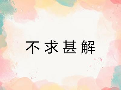 不求甚解