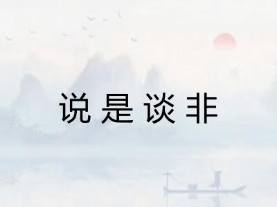 说是谈非