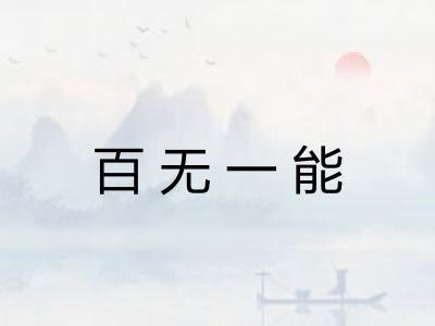 百无一能