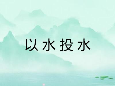 以水投水