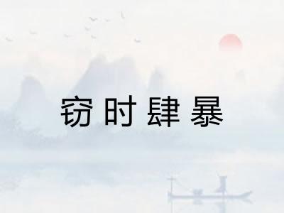 窃时肆暴