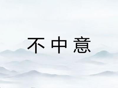 不中意