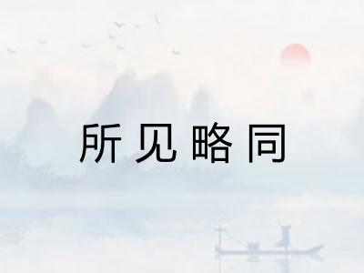 所见略同