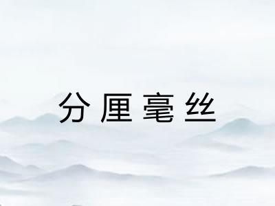 分厘毫丝