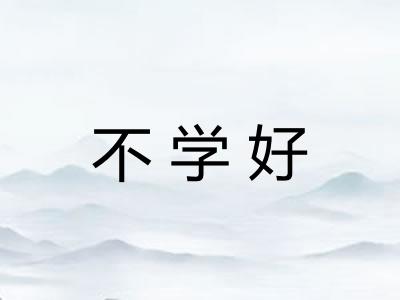 不学好