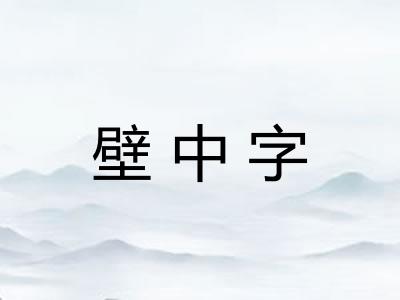 壁中字