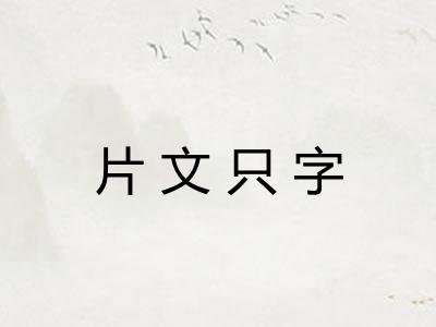 片文只字