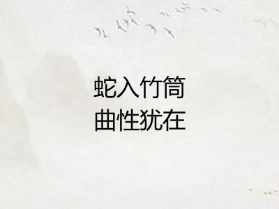 蛇入竹筒曲性犹在