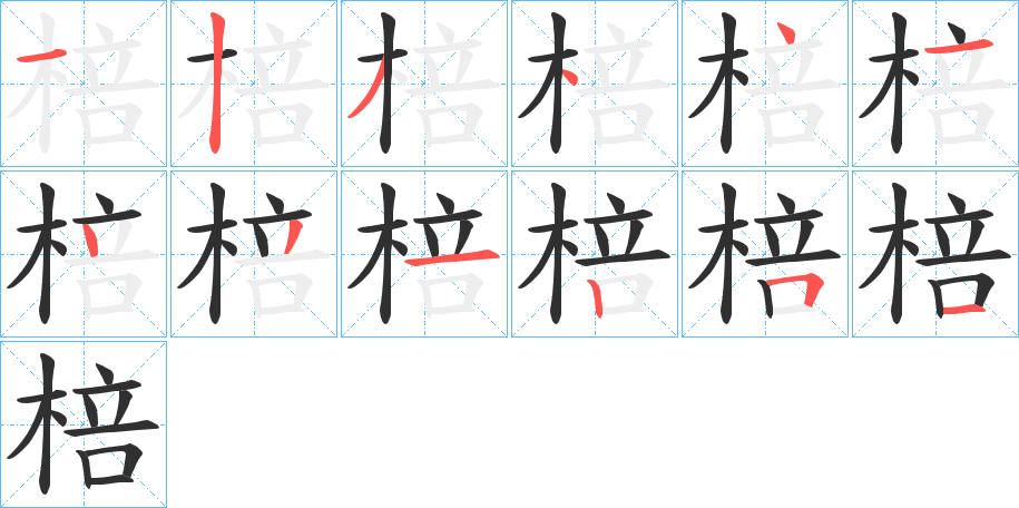 棓的笔顺分步演示图