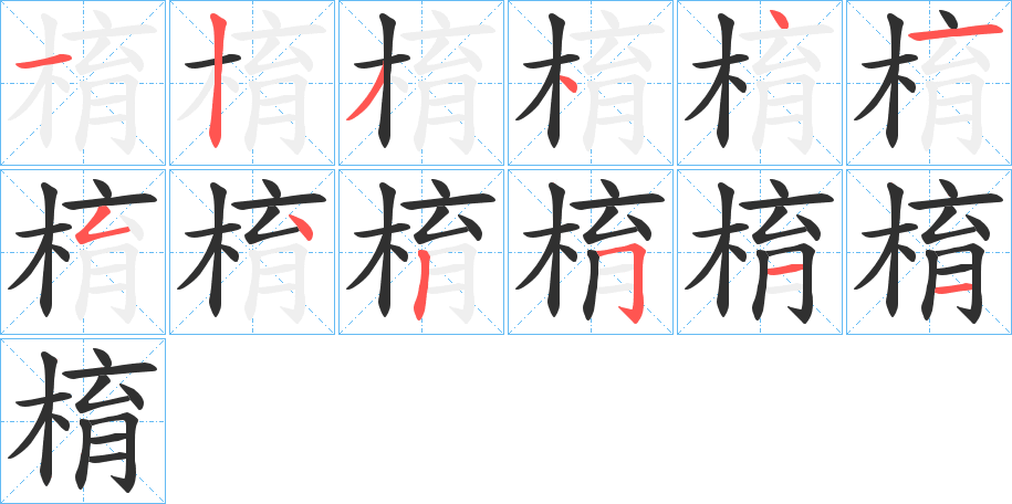 棛的笔顺分步演示图