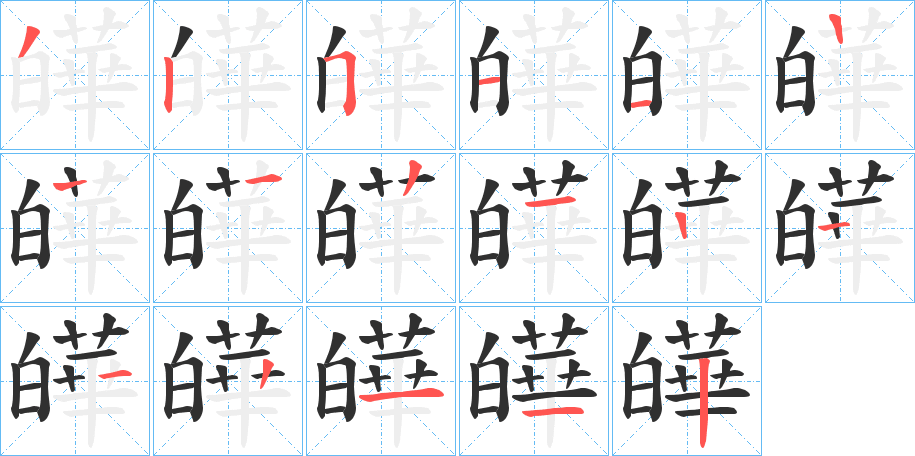 皣的笔顺分步演示图