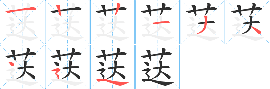 荙的笔顺分步演示图