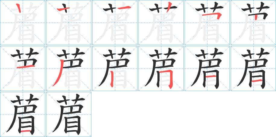 葿的笔顺分步演示图