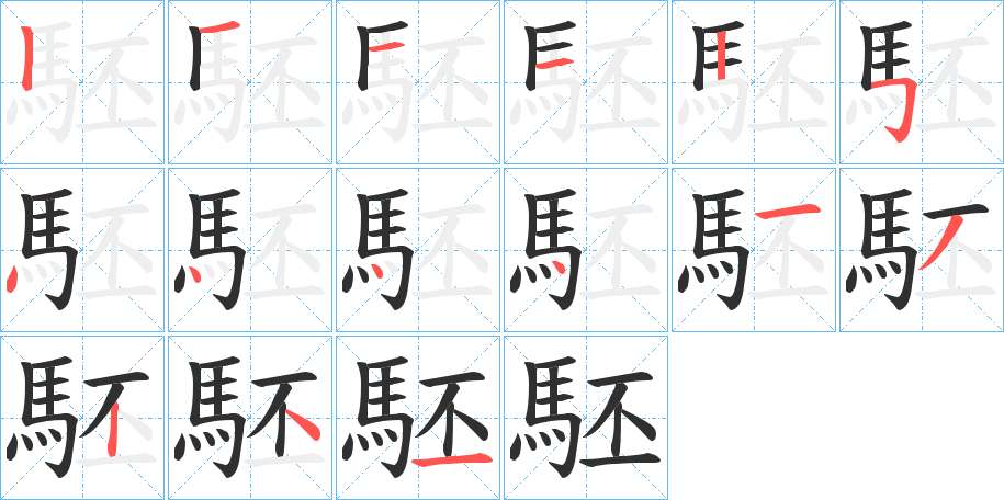 駓的笔顺分步演示图