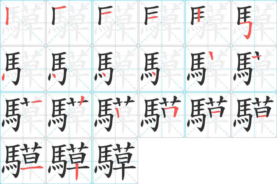 騲的笔顺分步演示图