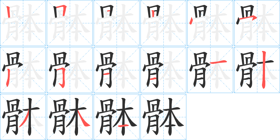 骵的笔顺分步演示图