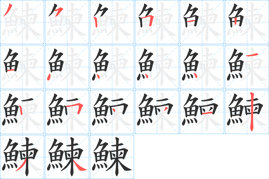 鰊的笔顺分步演示图