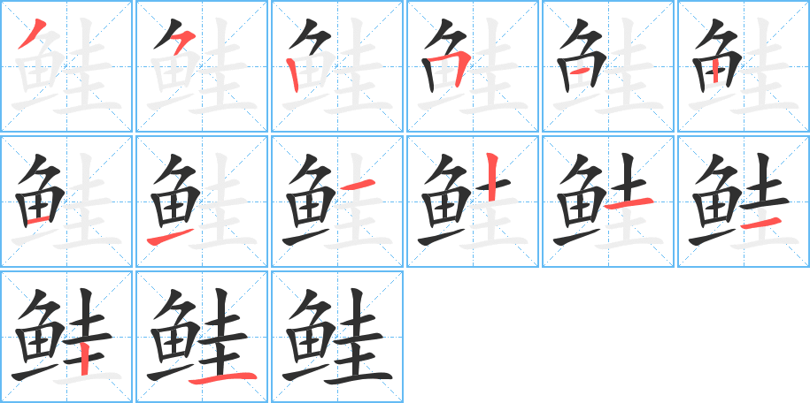 鲑的笔顺分步演示图