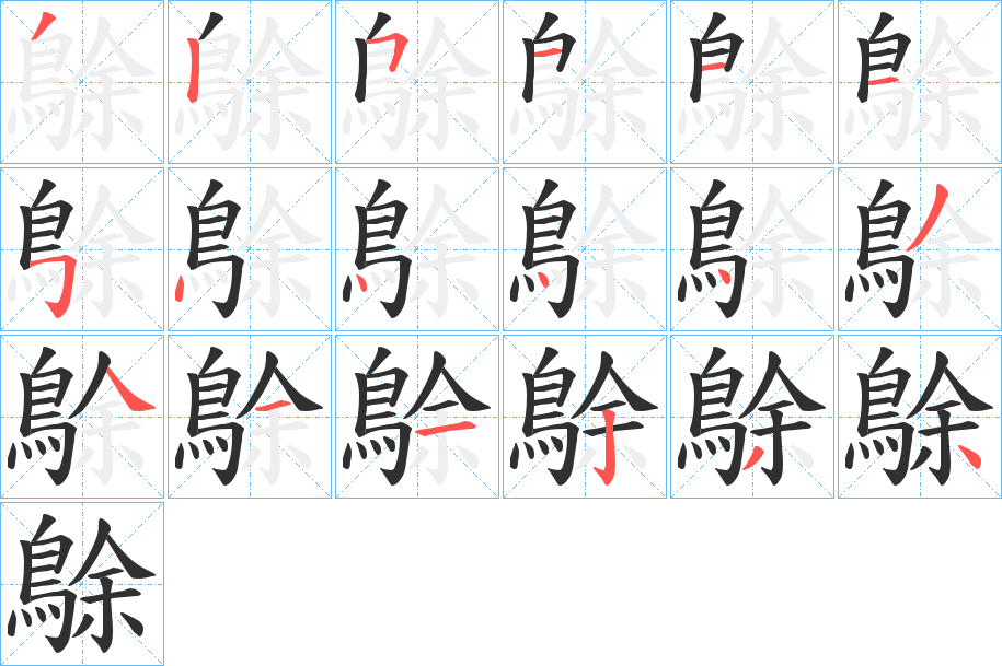 鵌的笔顺分步演示图