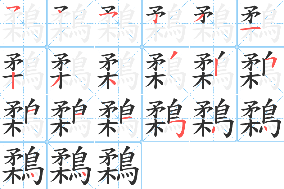 鶔的笔顺分步演示图