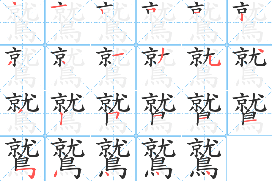 鷲的笔顺分步演示图