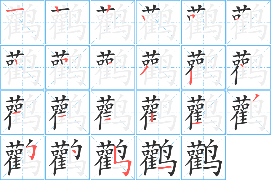 鹳的笔顺分步演示图